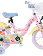 EandL Cycles Bicicleta pentru copii EL Disney Stitch Girls 14 inch frana de mana pe ambele roti scaun si ghidon reglabil spite metalice roti gonflabile stopuri reflectorizante