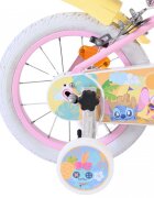 EandL Cycles Bicicleta pentru copii EL Disney Stitch Girls 14 inch frana de mana pe ambele roti scaun si ghidon reglabil spite metalice roti gonflabile stopuri reflectorizante