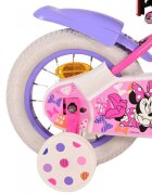 EandL Cycles Bicicleta pentru copii EL Minnie Mouse 12 inch Bow Tie pentru copii cu varsta cuprinsa intre 3 si 4.5 ani cu o inaltime intre 92 la 104 frana de mana fata frana de picior spate stopuri reflectorizante roti ajutatoare
