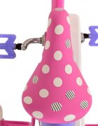 EandL Cycles Bicicleta pentru copii EL Minnie Mouse 12 inch Bow Tie pentru copii cu varsta cuprinsa intre 3 si 4.5 ani cu o inaltime intre 92 la 104 frana de mana fata frana de picior spate stopuri reflectorizante roti ajutatoare