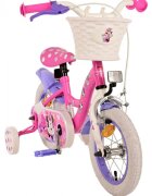 EandL Cycles Bicicleta pentru copii EL Minnie Mouse 12 inch Bow Tie pentru copii cu varsta cuprinsa intre 3 si 4.5 ani cu o inaltime intre 92 la 104 frana de mana fata frana de picior spate stopuri reflectorizante roti ajutatoare
