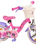 EandL Cycles Bicicleta pentru copii EL Minnie Mouse 12 inch Bow Tie pentru copii cu varsta cuprinsa intre 3 si 4.5 ani cu o inaltime intre 92 la 104 frana de mana fata frana de picior spate stopuri reflectorizante roti ajutatoare