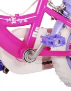 EandL Cycles Bicicleta pentru copii EL Minnie Mouse 12 inch Cutest frana de mana pe ambele roti scaun si ghidon reglabil spite metalice roti gonflabile stopuri reflectorizante