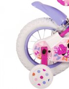 EandL Cycles Bicicleta pentru copii EL Minnie Mouse 12 inch Cutest frana de mana pe ambele roti scaun si ghidon reglabil spite metalice roti gonflabile stopuri reflectorizante