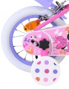 EandL Cycles Bicicleta pentru copii EL Minnie Mouse 12 inch frana de mana pe ambele roti scaun si ghidon reglabil spite metalice roti gonflabile cosulet pe ghidon