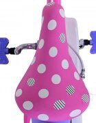 EandL Cycles Bicicleta pentru copii EL Minnie Mouse 14 inch Bow Tie frana de mana pe roata fata scaun si ghidon reglabil cosulet pe ghidon roti gonflabile stopuri reflectorizante
