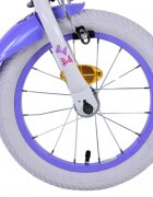 EandL Cycles Bicicleta pentru copii EL Minnie Mouse 14 inch Bow Tie frana de mana pe roata fata scaun si ghidon reglabil cosulet pe ghidon roti gonflabile stopuri reflectorizante