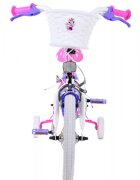 EandL Cycles Bicicleta pentru copii EL Minnie Mouse 14 inch Bow Tie frana de mana pe roata fata scaun si ghidon reglabil cosulet pe ghidon roti gonflabile stopuri reflectorizante