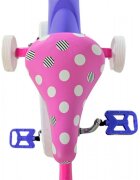 EandL Cycles Bicicleta pentru copii EL Minnie Mouse 14 inch Cutest Ever ND frana de mana pe roata din fata scaun si ghidon reglabil spite metalice roti gonflabile stopuri reflectorizante