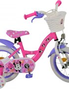EandL Cycles Bicicleta pentru copii EL Minnie Mouse 14 inch Cutest Ever ND frana de mana pe roata din fata scaun si ghidon reglabil spite metalice roti gonflabile stopuri reflectorizante
