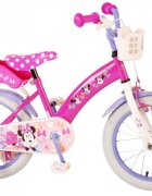 EandL Cycles Bicicleta pentru copii EL Minnie Mouse Cutest Ever 16 inch varsta 4-6 ani inaltimea 104- 110 cm roti ajutatoare inaltime sa de la podea 53 cm cauciucuri albe frana de mana pe ambele roti