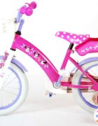 EandL Cycles Bicicleta pentru copii EL Minnie Mouse Cutest Ever 16 inch varsta 4-6 ani inaltimea 104- 110 cm roti ajutatoare inaltime sa de la podea 53 cm cauciucuri albe frana de mana pe ambele roti
