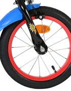 EandL Cycles Bicicleta pentru copii EL Spiderman 14 inch frana de mana pe roata fata scaun si ghidon reglabil spite metalice roti gonflabile stopuri reflectorizante