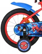 EandL Cycles Bicicleta pentru copii EL Spiderman 14 inch frana de mana pe roata fata scaun si ghidon reglabil spite metalice roti gonflabile stopuri reflectorizante