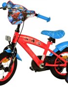 EandL Cycles Bicicleta pentru copii EL Spiderman ND 12 inch frana de mana pe roata fata scaun si ghidon reglabil spite metalice roti gonflabile