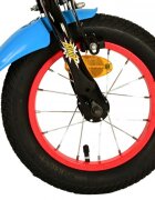 EandL Cycles Bicicleta pentru copii EL Spiderman ND 12 inch frana de mana pe roata fata scaun si ghidon reglabil spite metalice roti gonflabile