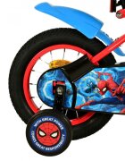 EandL Cycles Bicicleta pentru copii EL Spiderman ND 12 inch frana de mana pe roata fata scaun si ghidon reglabil spite metalice roti gonflabile