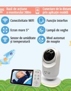 EASYCARE BABY Baby Monitor si camera WiFi audio-video 2 in 1 cu aplicatie