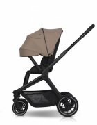 easyGO Carucior 2 in 1 pentru copii Easy Go Reva Gold Beige pana la 22 kg piese reversibile copertina XXL accesorii incluse