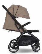 easyGO Carucior 2 in 1 pentru copii Easy Go Zoya Beige cu pliere automata Dual Fold pana la 22 kg copertina XXL pozitie de somn si spatar inalt
