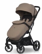 easyGO Carucior 2 in 1 pentru copii Easy Go Zoya Beige cu pliere automata Dual Fold pana la 22 kg copertina XXL pozitie de somn si spatar inalt