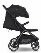 easyGO Carucior 2 in 1 pentru copii Easy Go Zoya Ebony cu pliere automata Dual Fold pana la 22 kg copertina XXL pozitie de somn si spatar inalt
