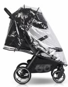 easyGO Carucior 2 in 1 pentru copii Easy Go Zoya Ebony cu pliere automata Dual Fold pana la 22 kg copertina XXL pozitie de somn si spatar inalt