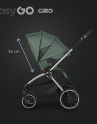 easyGO Carucior pentru copii 2 in 1 Easy Go Giro pana la 22 kg cu landou 80 cm Maner telescopic copertina XXL pliere tip pendul cadru ultra-usor din aluminiu accesorii incluse Sage Green