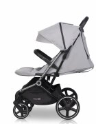 easyGO Carucior pentru copii gemeni Echo 2 in 1 omologat EN1888 Pliabil cu Landouri textile copertine independente reglabile si detasabile suspensii spatar reglabil cu 2 huse de picioruse incluse Cloud Gray