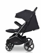 easyGO Carucior pentru copii gemeni Echo 2 in 1 omologat EN1888 Pliabil cu Landouri textile copertine independente reglabile si detasabile suspensii spatar reglabil cu 2 huse de picioruse incluse Ebony Black