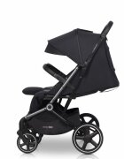 easyGO Carucior pentru copii gemeni Echo 2 in 1 omologat EN1888 Pliabil cu Landouri textile copertine independente reglabile si detasabile suspensii spatar reglabil cu 2 huse de picioruse incluse Ebony Black