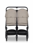 easyGO Carucior pentru copii gemeni Echo 2 in 1 omologat EN1888 Pliabil cu Landouri textile copertine independente reglabile si detasabile suspensii spatar reglabil cu 2 huse de picioruse incluse Savana Beige