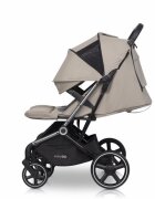 easyGO Carucior pentru copii gemeni Echo 2 in 1 omologat EN1888 Pliabil cu Landouri textile copertine independente reglabile si detasabile suspensii spatar reglabil cu 2 huse de picioruse incluse Savana Beige