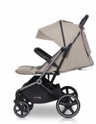 easyGO Carucior pentru copii gemeni Echo 2 in 1 omologat EN1888 Pliabil cu Landouri textile copertine independente reglabile si detasabile suspensii spatar reglabil cu 2 huse de picioruse incluse Savana Beige