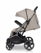 easyGO Carucior pentru copii gemeni Echo 2 in 1 omologat EN1888 Pliabil cu Landouri textile copertine independente reglabile si detasabile suspensii spatar reglabil cu 2 huse de picioruse incluse Savana Beige