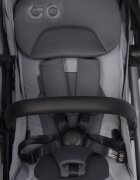 easyGO Carucior pentru gemeni Echo ultrapliabil cu suspensii spatar si suport picioare reglabile usor si manevrabil omologat EN1888 accesorii incluse Cloud Gray
