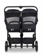 easyGO Carucior pentru gemeni Echo ultrapliabil cu suspensii spatar si suport picioare reglabile usor si manevrabil omologat EN1888 accesorii incluse Ebony Black