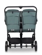 easyGO Carucior pentru gemeni Echo ultrapliabil cu suspensii spatar si suport picioare reglabile usor si manevrabil omologat EN1888 accesorii incluse Sage Green
