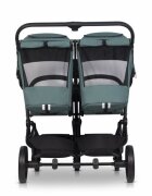 easyGO Carucior pentru gemeni Echo ultrapliabil cu suspensii spatar si suport picioare reglabile usor si manevrabil omologat EN1888 accesorii incluse Sage Green