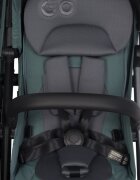 easyGO Carucior pentru gemeni Echo ultrapliabil cu suspensii spatar si suport picioare reglabile usor si manevrabil omologat EN1888 accesorii incluse Sage Green
