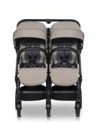 easyGO Carucior pentru gemeni Echo ultrapliabil cu suspensii spatar si suport picioare reglabile usor si manevrabil omologat EN1888 accesorii incluse Savana Beige