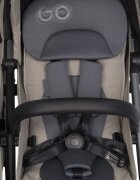 easyGO Carucior pentru gemeni Echo ultrapliabil cu suspensii spatar si suport picioare reglabile usor si manevrabil omologat EN1888 accesorii incluse Savana Beige