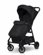 easyGO Carucior sport pliabil cu o singura mana Simple Ebony Black copertina XXL husa picioruse suspensii pana la 22 kg