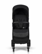easyGO Carucior sport pliabil cu o singura mana Simple Ebony Black copertina XXL husa picioruse suspensii pana la 22 kg