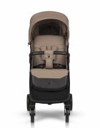 easyGO Carucior sport pliabil cu o singura mana Simple Savana Beige copertina XXL husa picioruse suspensii pana la 22 kg