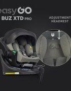 easyGO Set scoica auto reclinabila si baza isofix rotativa Buz XTD Pro Greener i-Size omologat R129 pentru copii de 40-87 cm