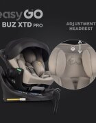 easyGO Set scoica auto reclinabila si baza isofix rotativa Buz XTD Pro Taupe i-Size omologat R129 pentru copii de 40-87 cm