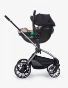 easyGO Set scoica auto si baza isofix rotativa Buz Pro i-Size omologat R129 cu tetiera reglabila in inaltime copertina ajustabila pentru copii intre 40-87 cm sau 0-13 kg Taupe