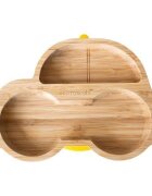Eco Rascals Farfurie din bambus Masinuta galben