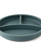 Eco Rascals Farfurie din silicon cu separator teal Ecorascals